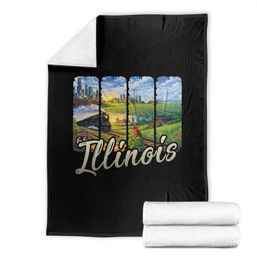 Vintage Illinois State Route Highway 66 Throw Blanket Southwest Souvenir