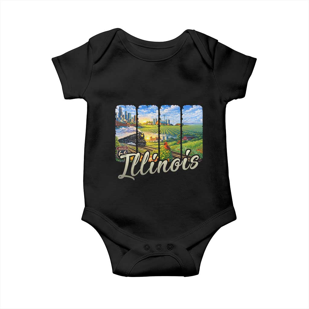 Vintage Illinois State Route Highway 66 Baby Onesie Southwest Souvenir