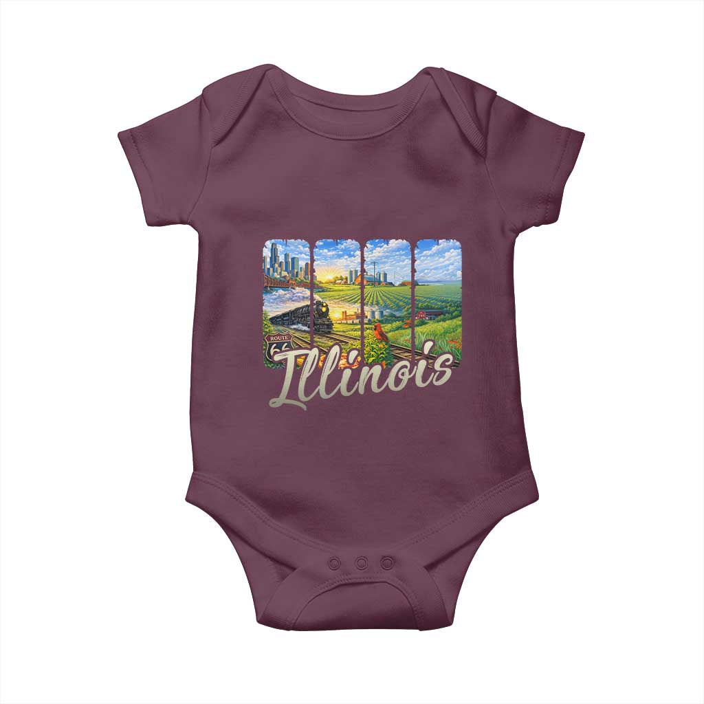Vintage Illinois State Route Highway 66 Baby Onesie Southwest Souvenir