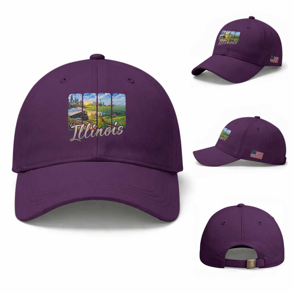 Vintage Illinois State Route Highway 66 Baseball Cap Southwest Souvenir