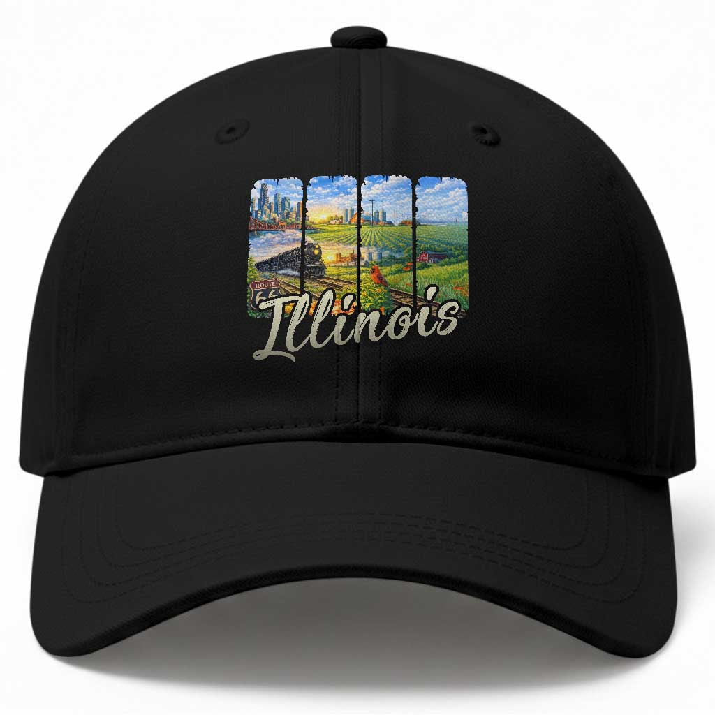 Vintage Illinois State Route Highway 66 Baseball Cap Southwest Souvenir