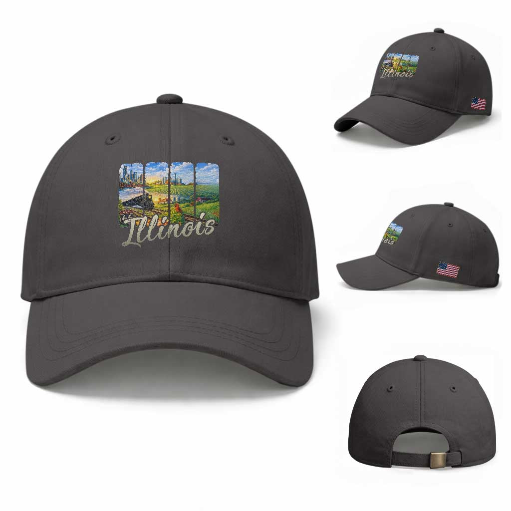Vintage Illinois State Route Highway 66 Baseball Cap Southwest Souvenir