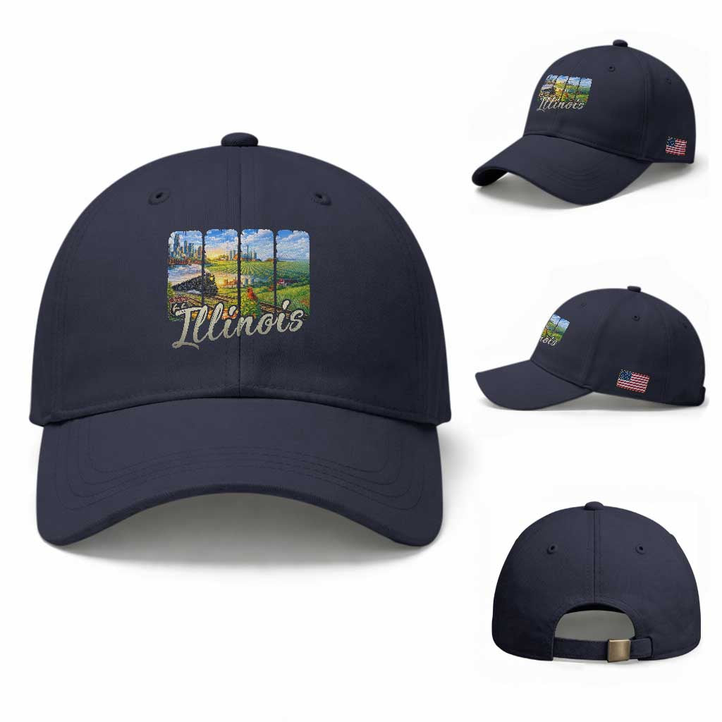 Vintage Illinois State Route Highway 66 Baseball Cap Southwest Souvenir