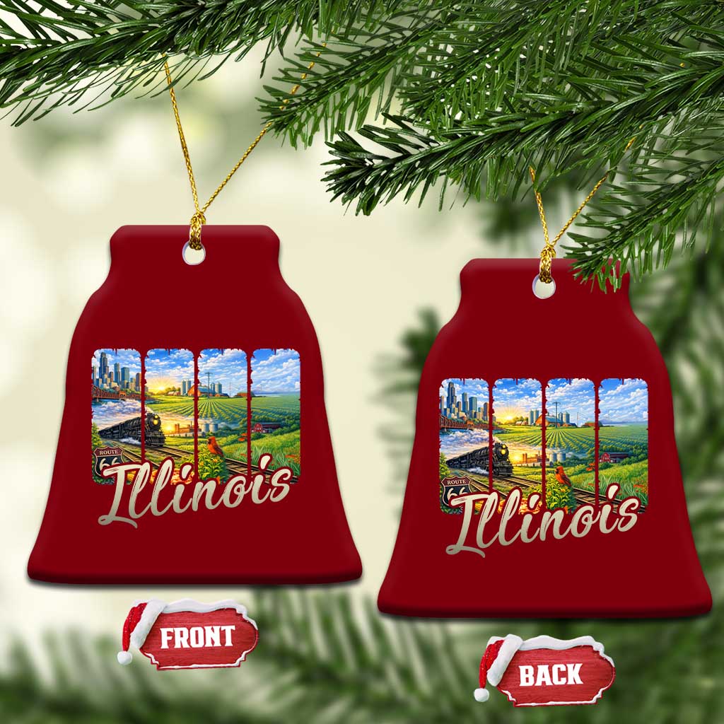 Vintage Illinois State Route Highway 66 Ceramic Ornament Southwest Souvenir