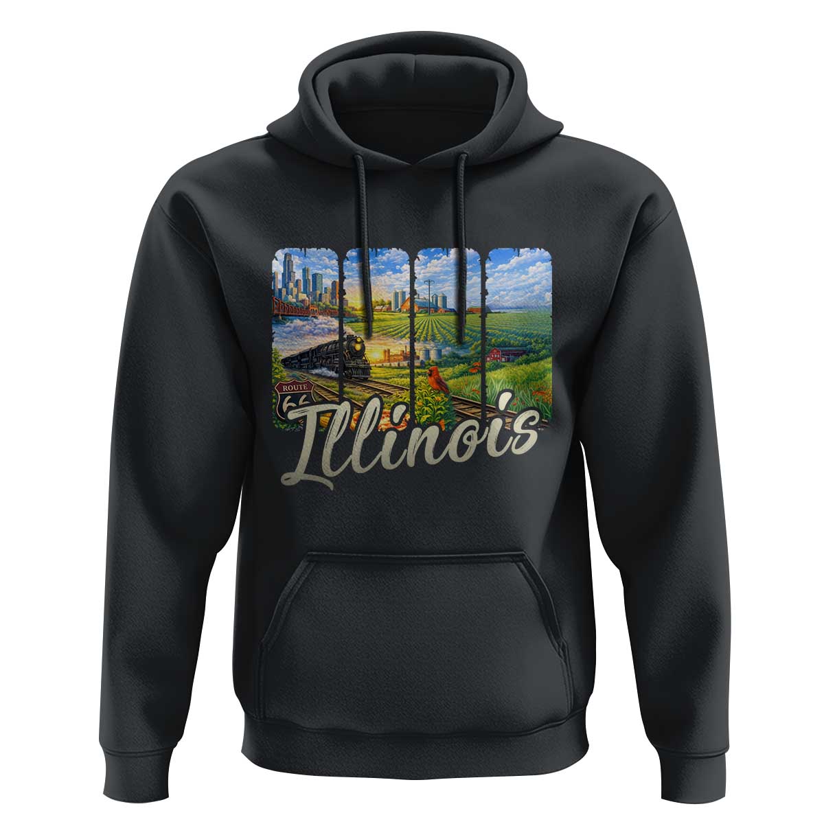 Vintage Illinois State Route Highway 66 Hoodie Southwest Souvenir