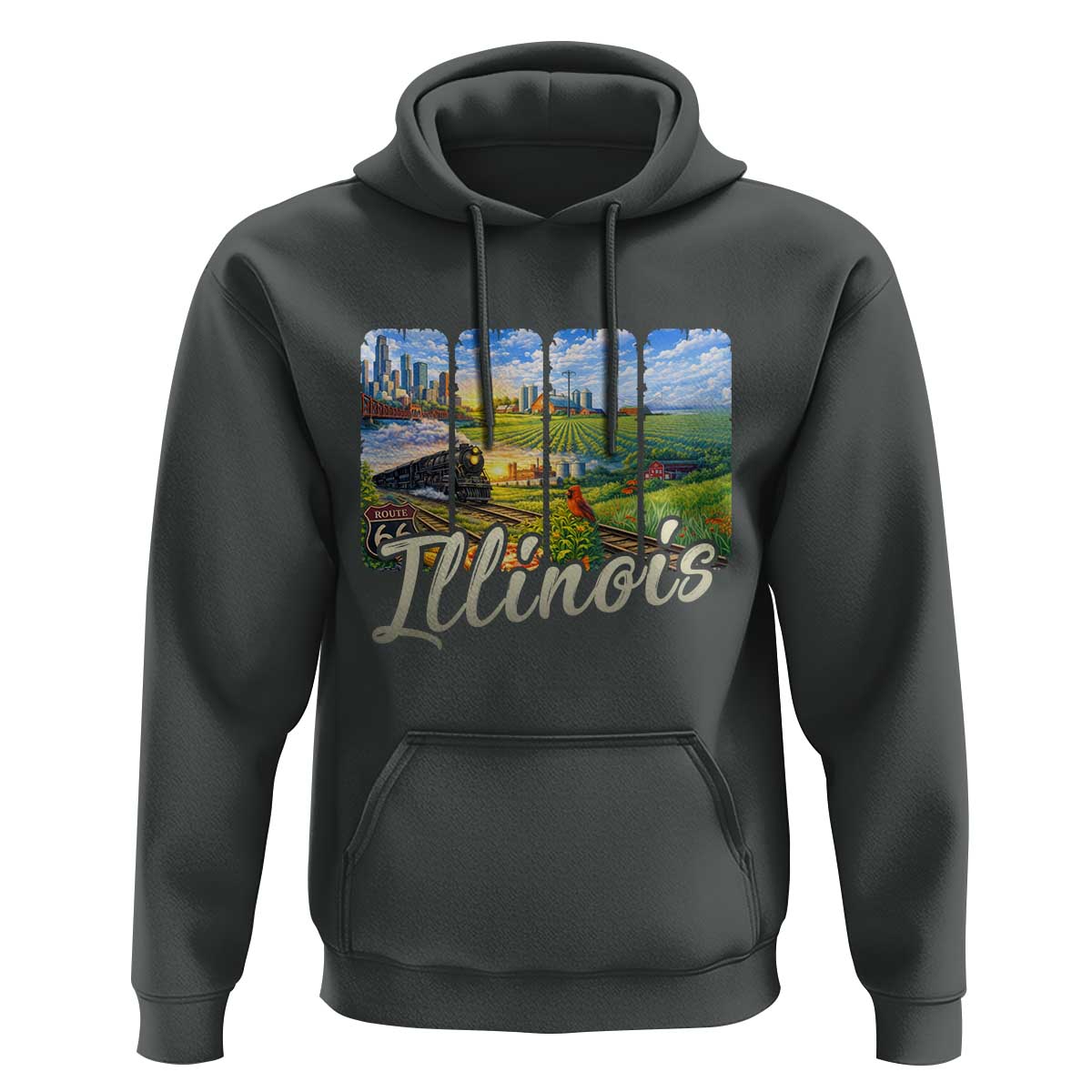 Vintage Illinois State Route Highway 66 Hoodie Southwest Souvenir