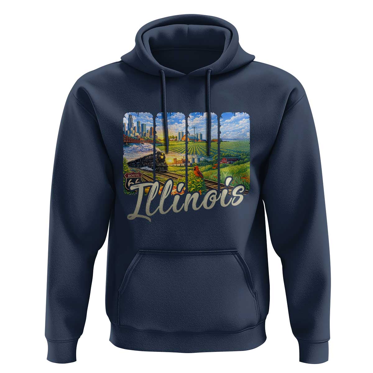 Vintage Illinois State Route Highway 66 Hoodie Southwest Souvenir