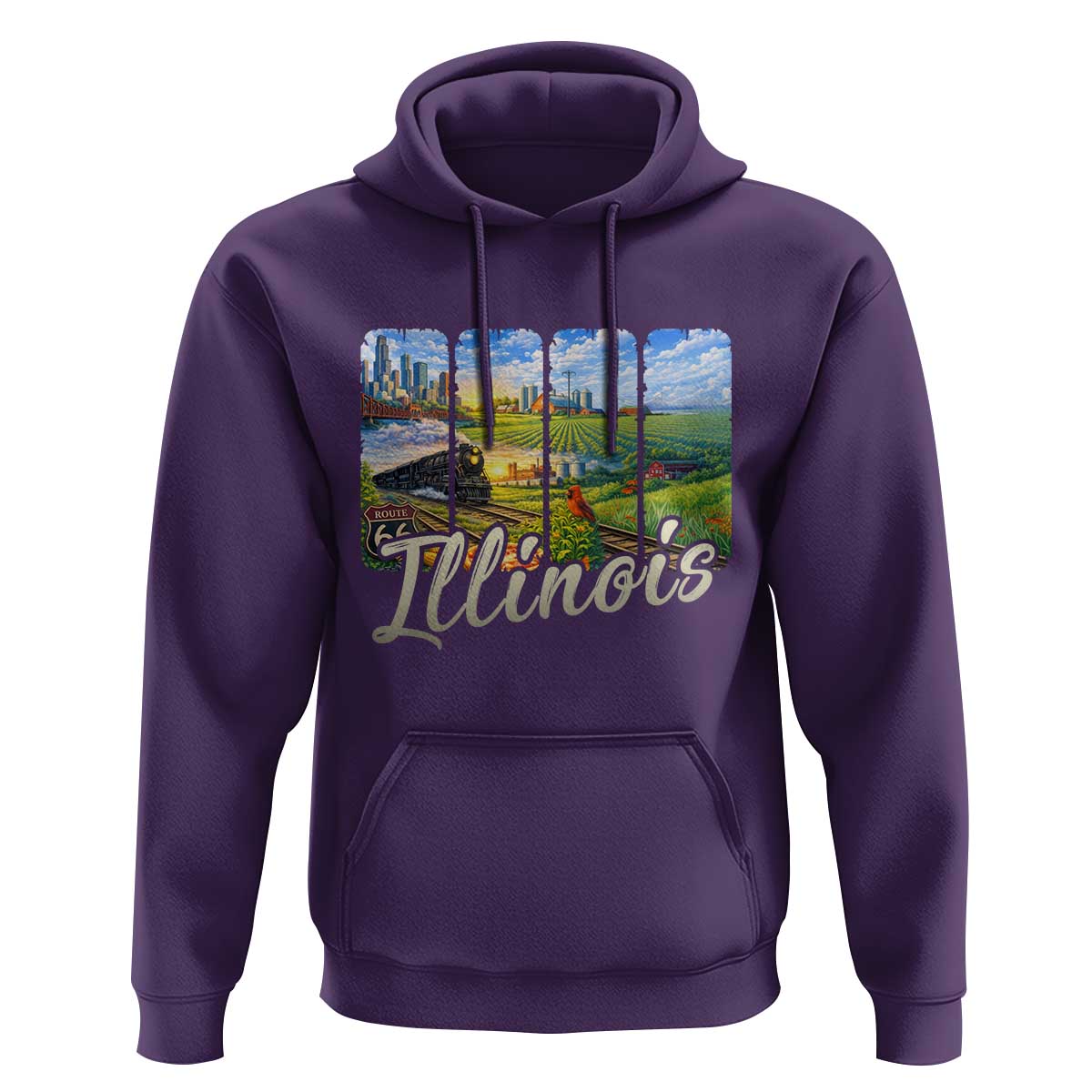 Vintage Illinois State Route Highway 66 Hoodie Southwest Souvenir