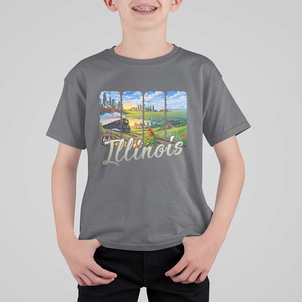 Vintage Illinois State Route Highway 66 T Shirt For Kid Southwest Souvenir