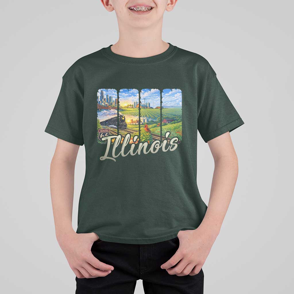 Vintage Illinois State Route Highway 66 T Shirt For Kid Southwest Souvenir
