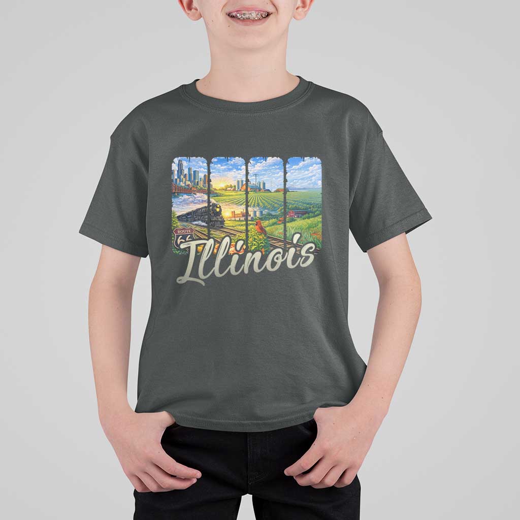 Vintage Illinois State Route Highway 66 T Shirt For Kid Southwest Souvenir