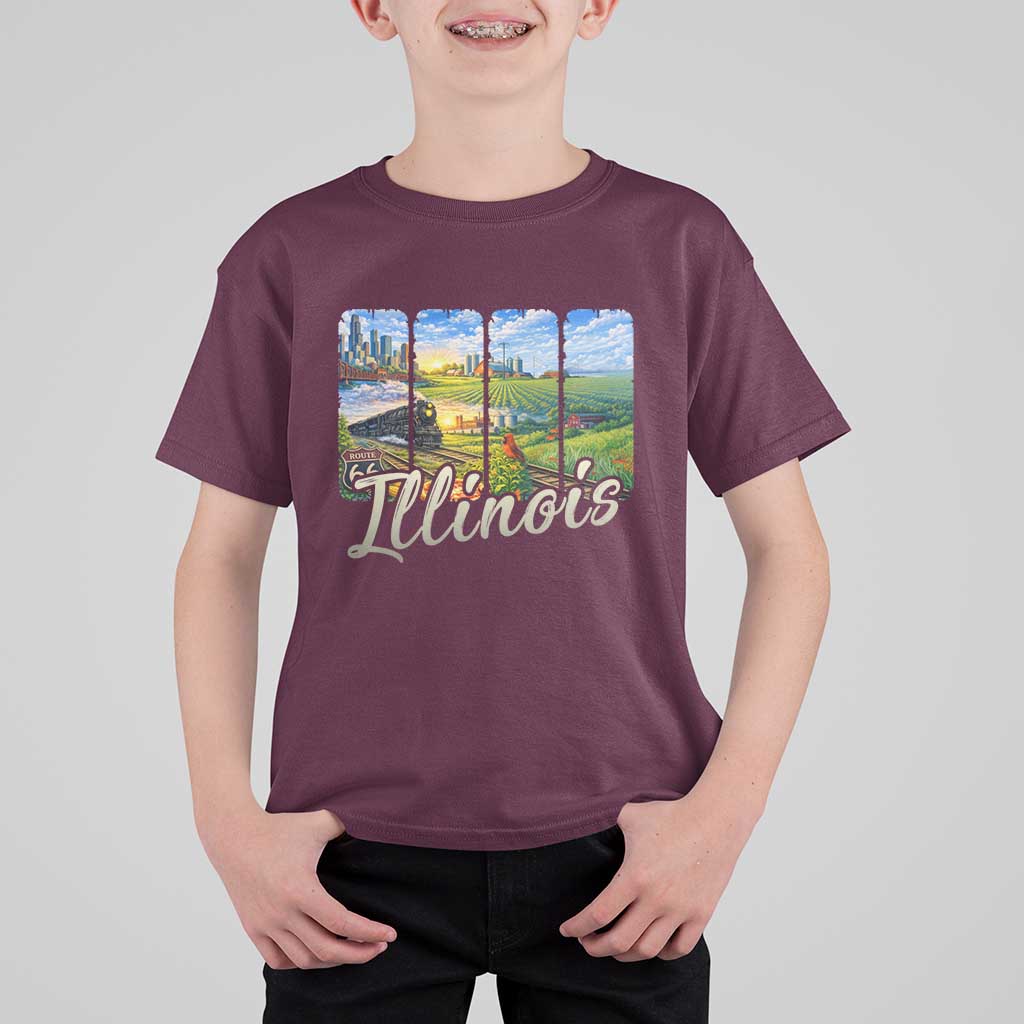 Vintage Illinois State Route Highway 66 T Shirt For Kid Southwest Souvenir