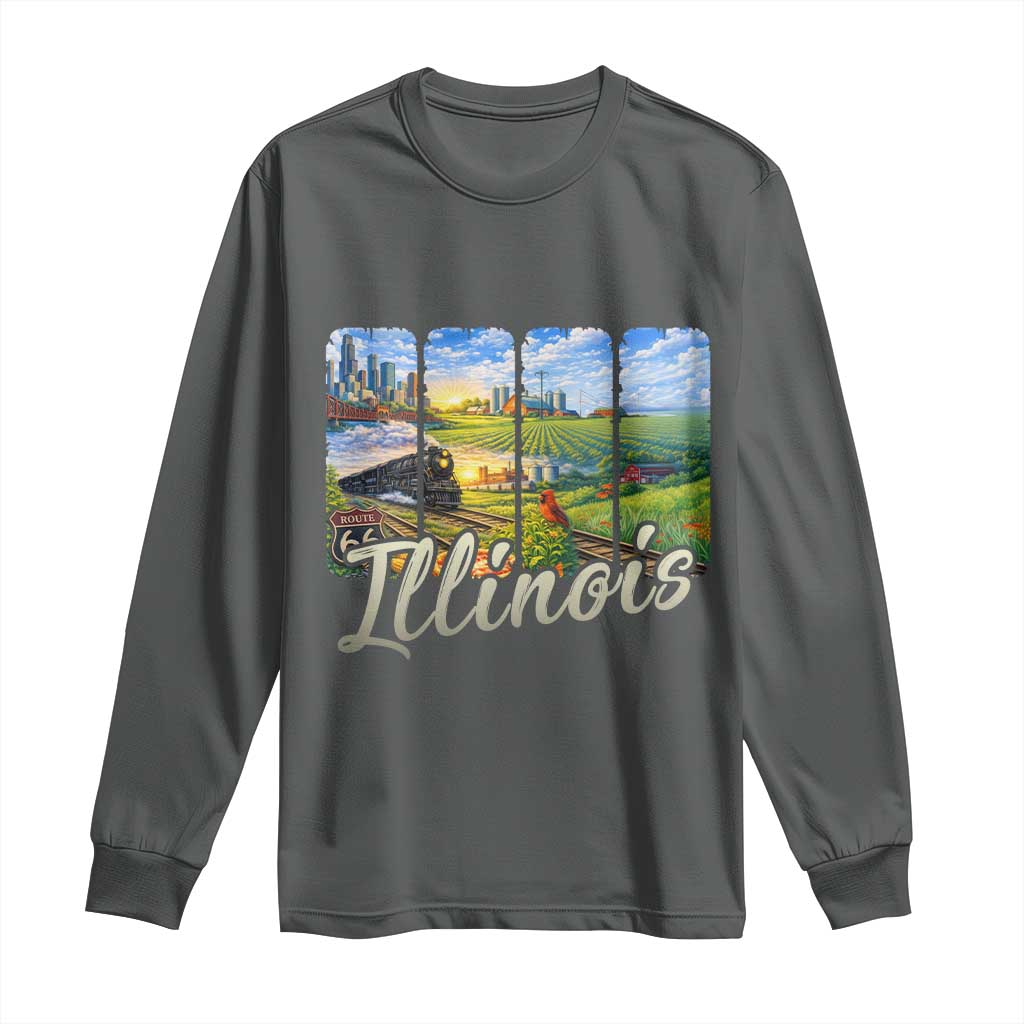 Vintage Illinois State Route Highway 66 Long Sleeve Shirt Southwest Souvenir