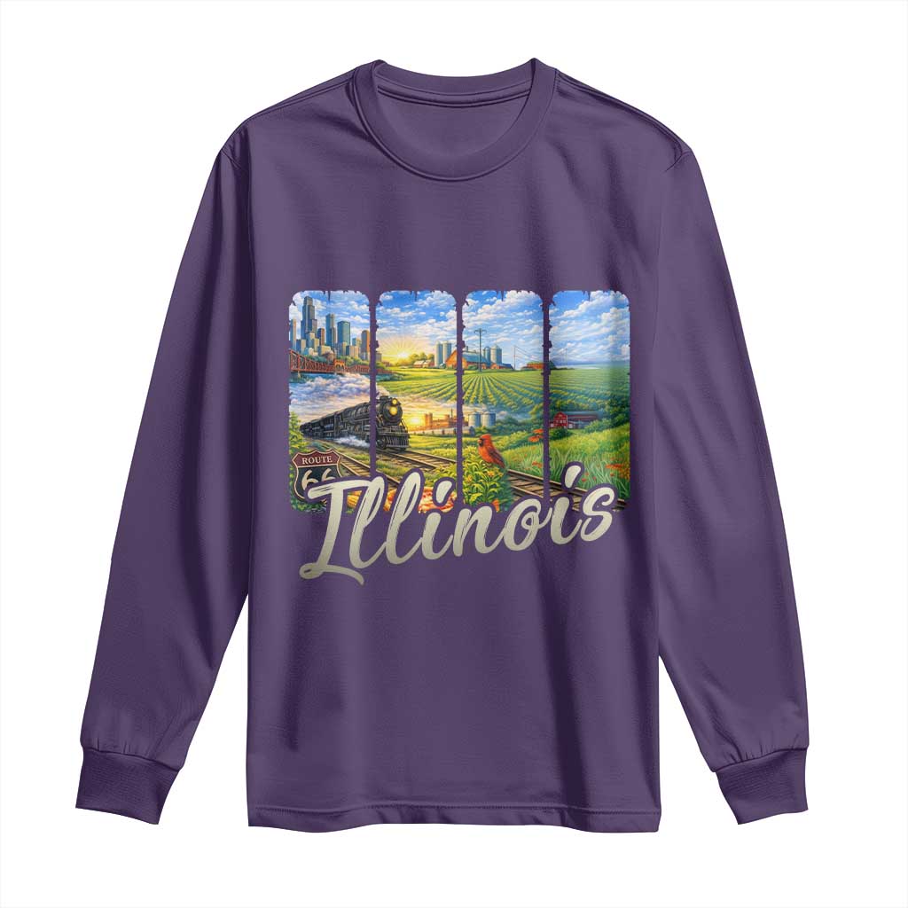 Vintage Illinois State Route Highway 66 Long Sleeve Shirt Southwest Souvenir