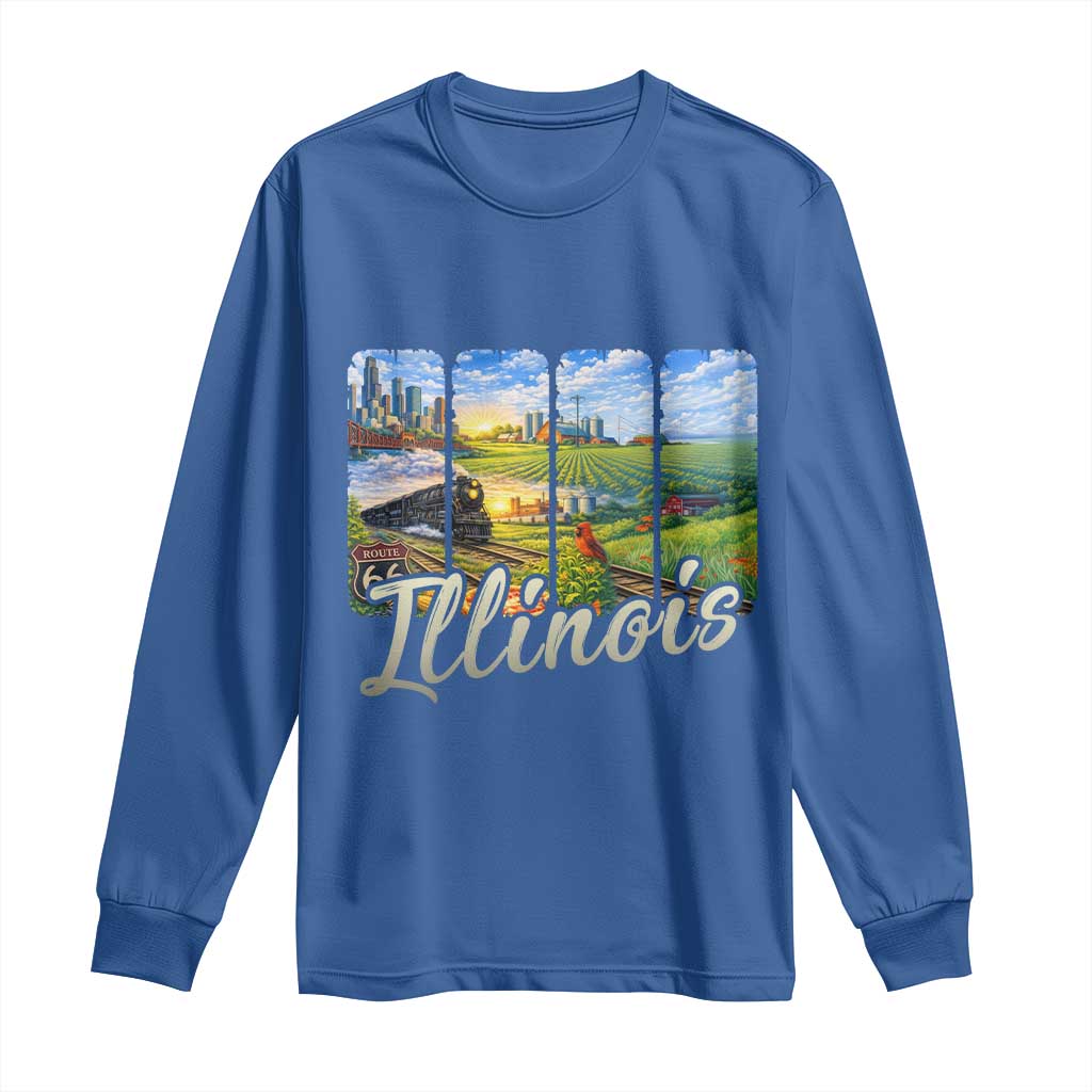 Vintage Illinois State Route Highway 66 Long Sleeve Shirt Southwest Souvenir