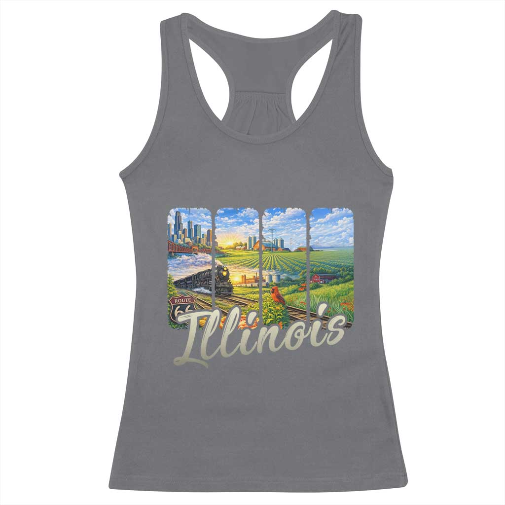Vintage Illinois State Route Highway 66 Racerback Tank Top Southwest Souvenir