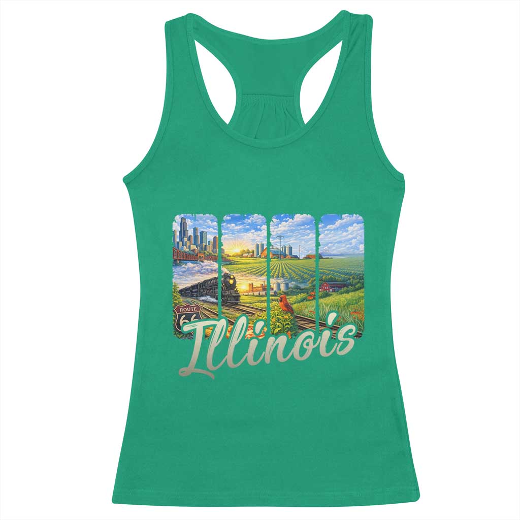 Vintage Illinois State Route Highway 66 Racerback Tank Top Southwest Souvenir