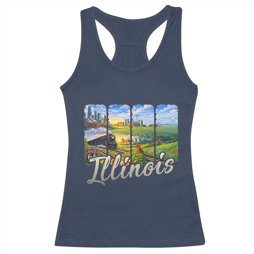 Vintage Illinois State Route Highway 66 Racerback Tank Top Southwest Souvenir