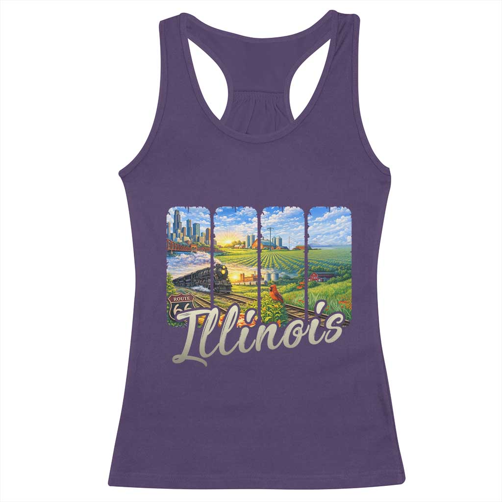 Vintage Illinois State Route Highway 66 Racerback Tank Top Southwest Souvenir