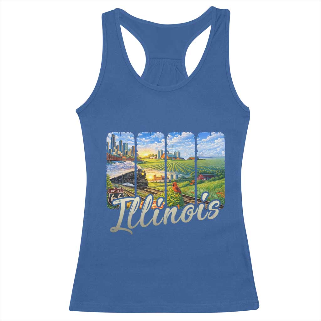 Vintage Illinois State Route Highway 66 Racerback Tank Top Southwest Souvenir