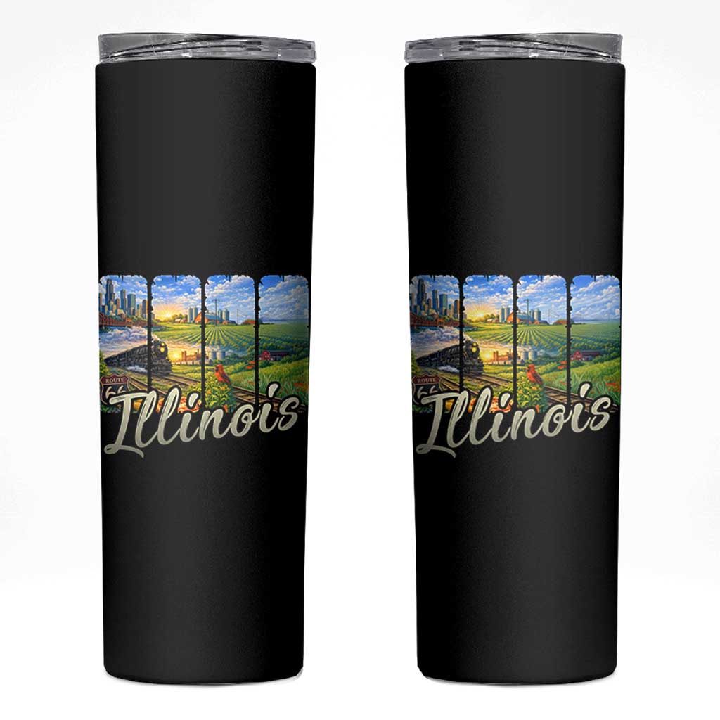Vintage Illinois State Route Highway 66 Skinny Tumbler Southwest Souvenir