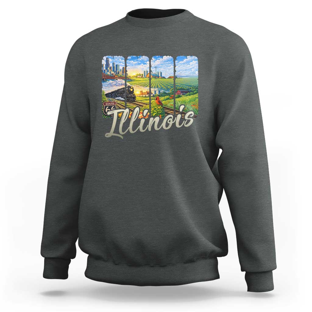 Vintage Illinois State Route Highway 66 Sweatshirt Southwest Souvenir