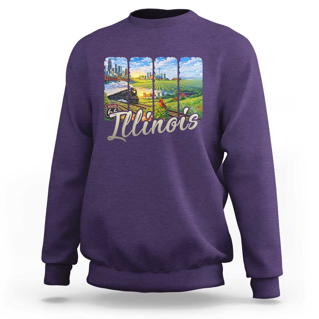 Vintage Illinois State Route Highway 66 Sweatshirt Southwest Souvenir
