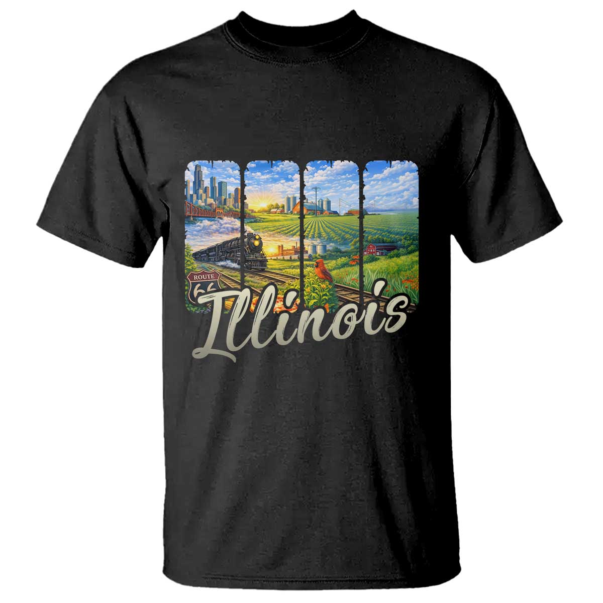 Vintage Illinois State Route Highway 66 T Shirt Southwest Souvenir