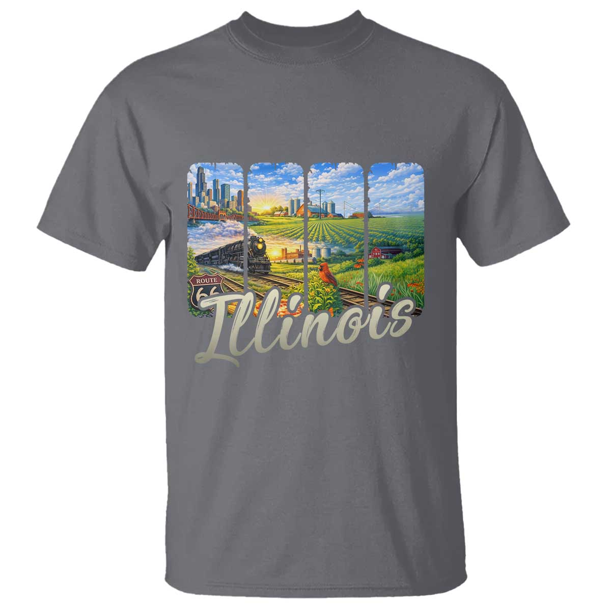 Vintage Illinois State Route Highway 66 T Shirt Southwest Souvenir
