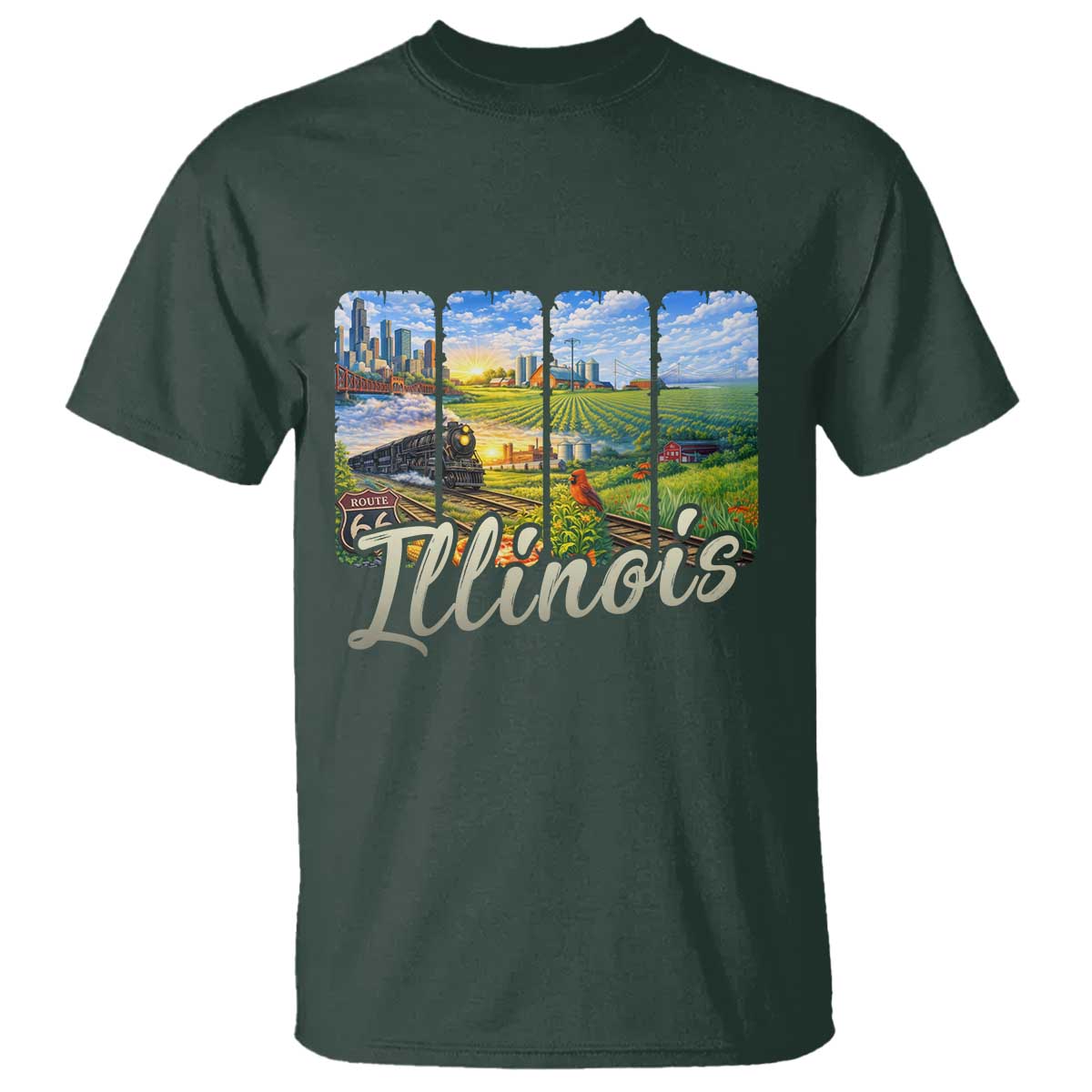 Vintage Illinois State Route Highway 66 T Shirt Southwest Souvenir