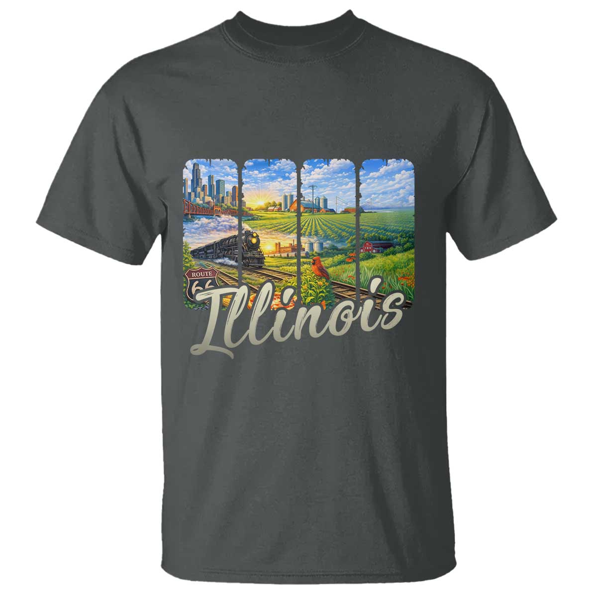 Vintage Illinois State Route Highway 66 T Shirt Southwest Souvenir