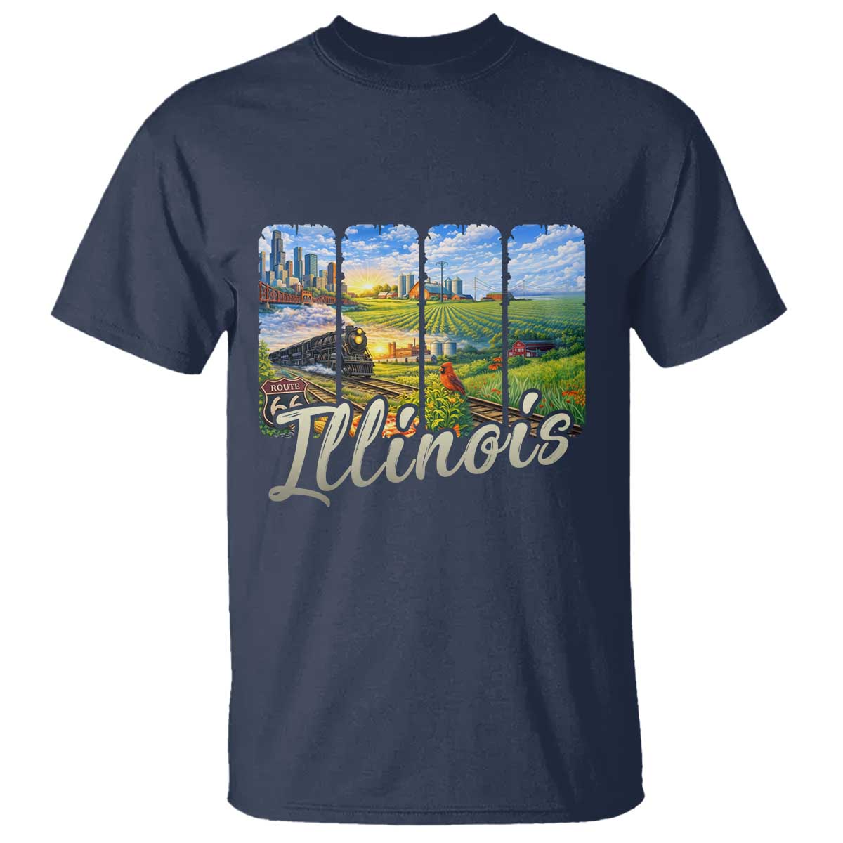 Vintage Illinois State Route Highway 66 T Shirt Southwest Souvenir