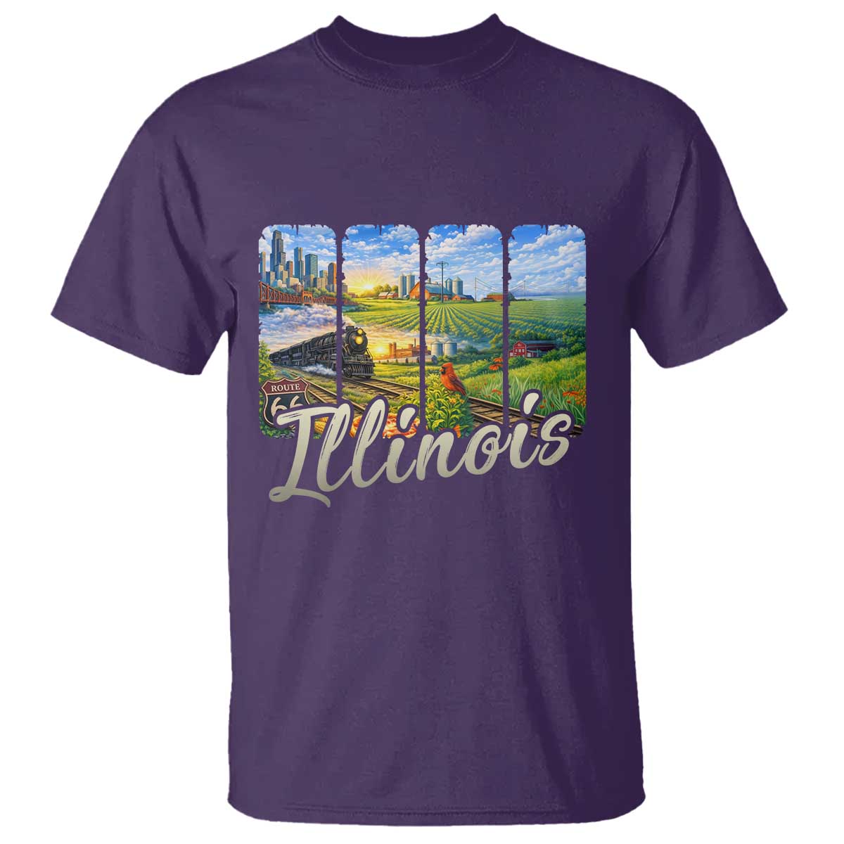 Vintage Illinois State Route Highway 66 T Shirt Southwest Souvenir