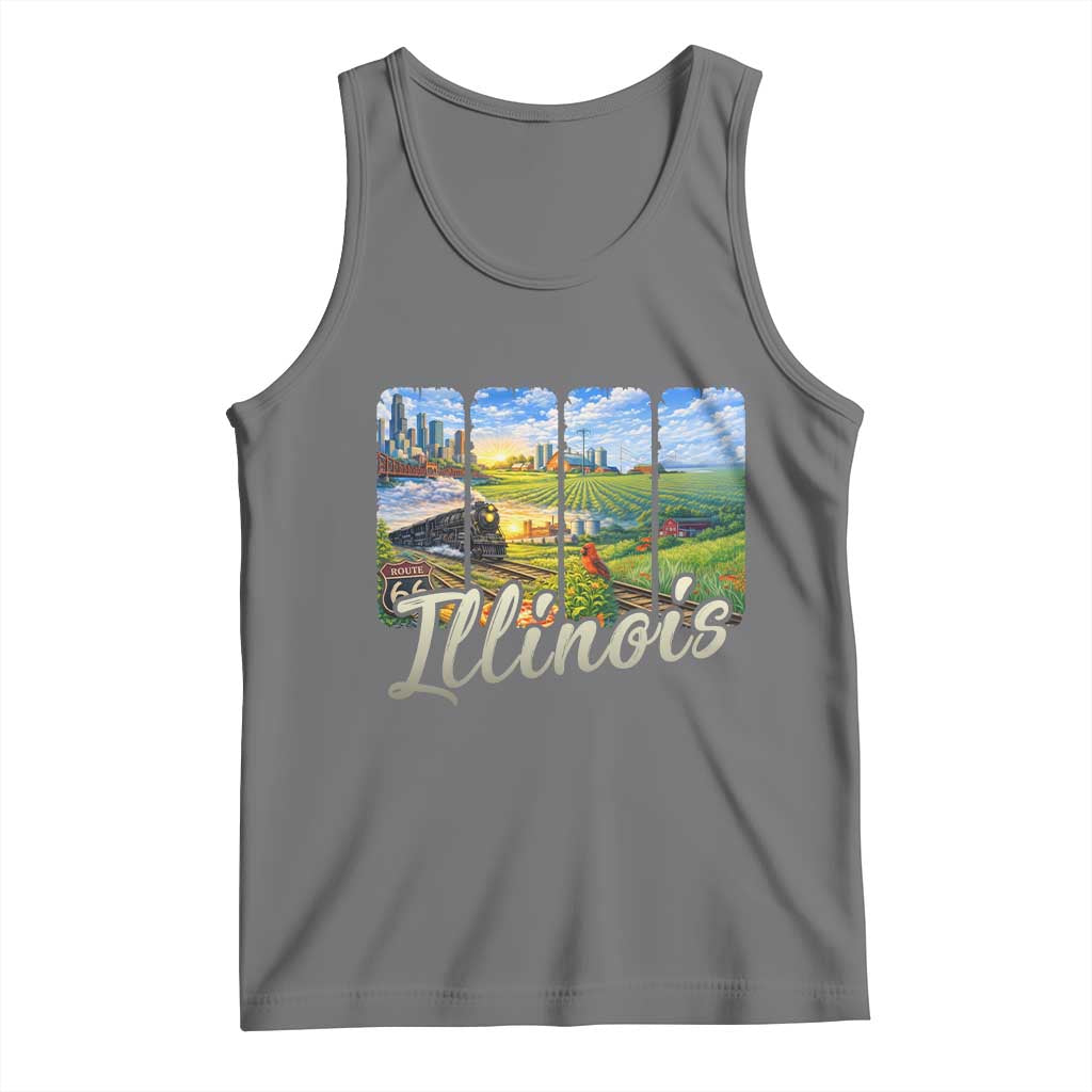 Vintage Illinois State Route Highway 66 Tank Top Southwest Souvenir