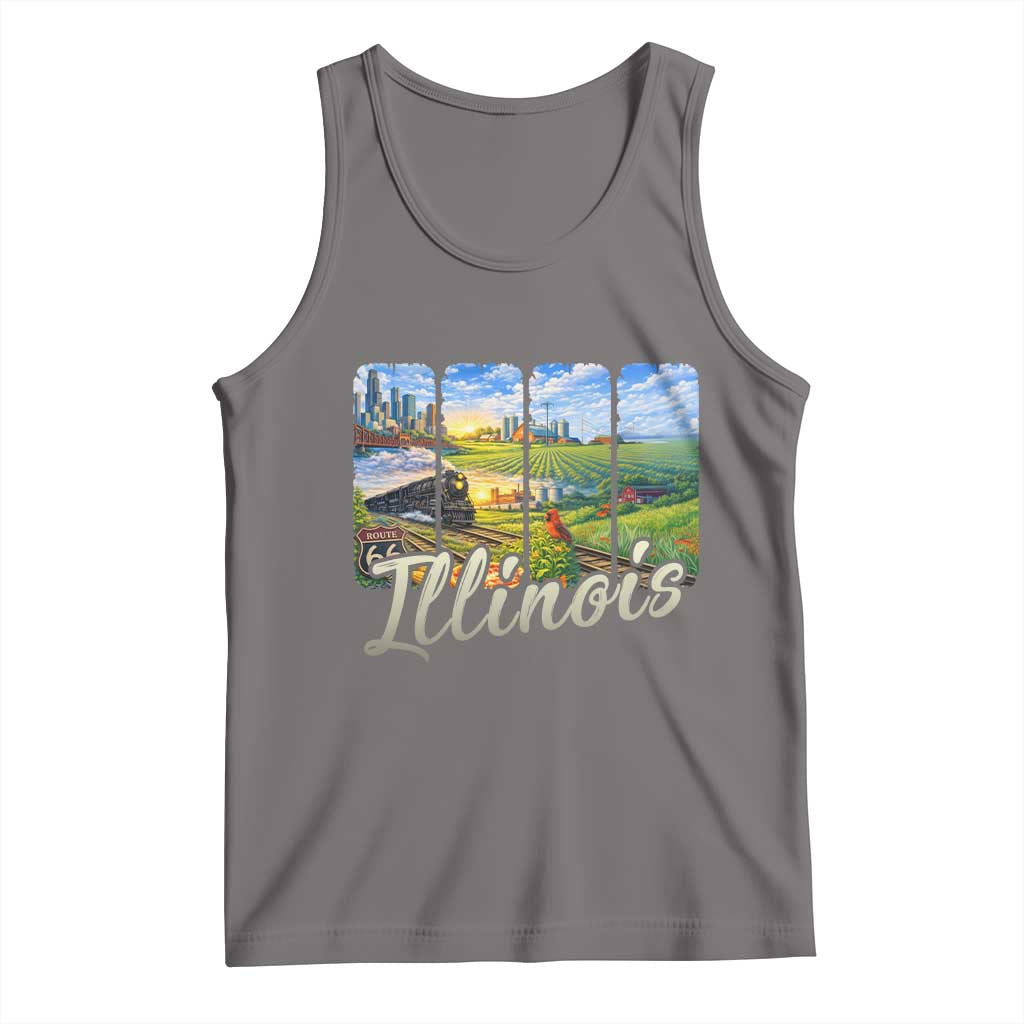 Vintage Illinois State Route Highway 66 Tank Top Southwest Souvenir