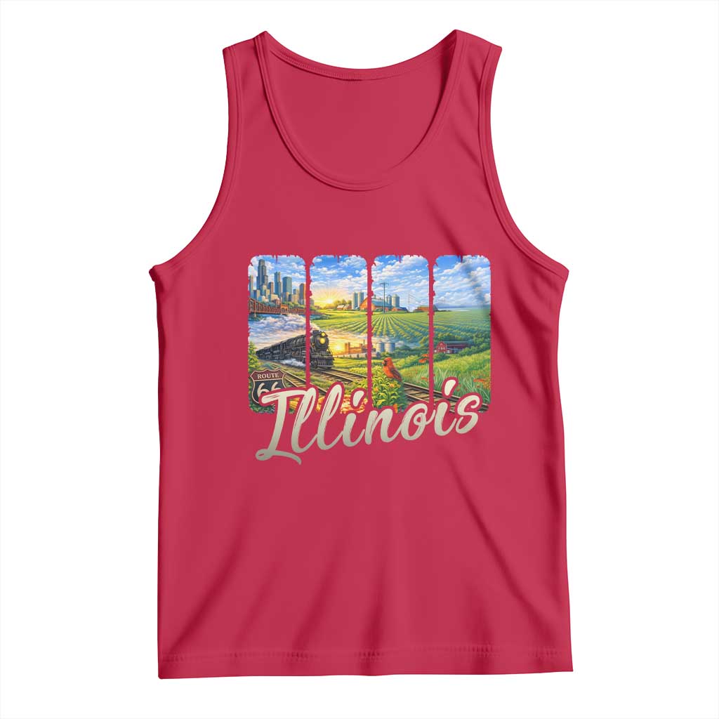 Vintage Illinois State Route Highway 66 Tank Top Southwest Souvenir
