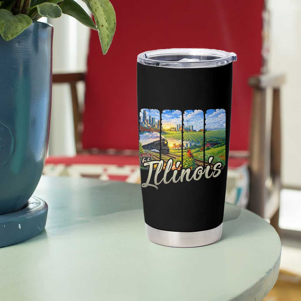 Vintage Illinois State Route Highway 66 Tumbler Cup Southwest Souvenir