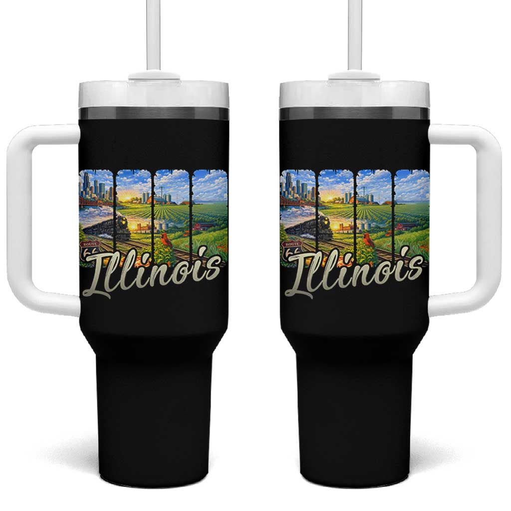 Vintage Illinois State Route Highway 66 Tumbler With Handle Southwest Souvenir