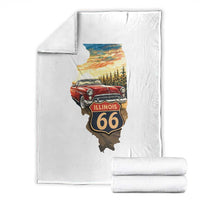 Route Highway 66 Illinois State Pride Throw Blanket Mother Road Travel Gift