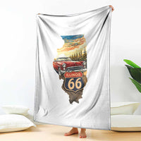 Route Highway 66 Illinois State Pride Throw Blanket Mother Road Travel Gift