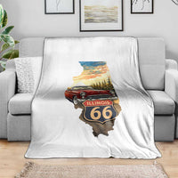 Route Highway 66 Illinois State Pride Throw Blanket Mother Road Travel Gift
