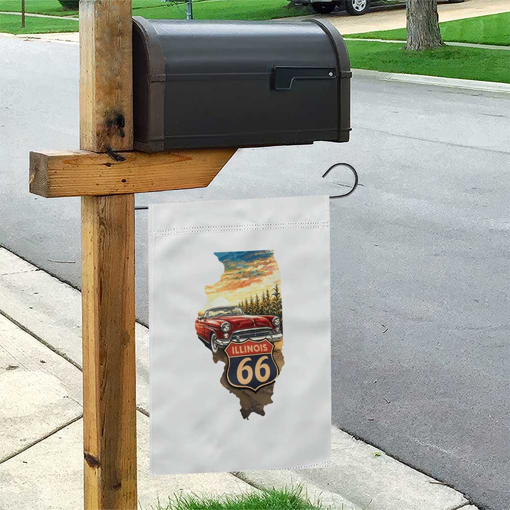 Route Highway 66 Illinois State Pride Garden Flag Mother Road Travel Gift