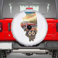 Route Highway 66 Illinois State Pride Spare Tire Cover Mother Road Travel Gift