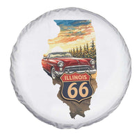 Route Highway 66 Illinois State Pride Spare Tire Cover Mother Road Travel Gift