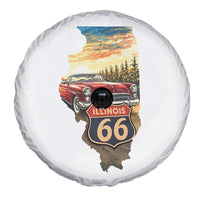 Route Highway 66 Illinois State Pride Spare Tire Cover Mother Road Travel Gift