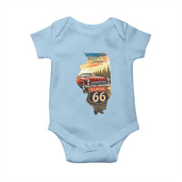 Route Highway 66 Illinois State Pride Baby Onesie Mother Road Travel Gift