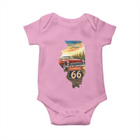 Route Highway 66 Illinois State Pride Baby Onesie Mother Road Travel Gift
