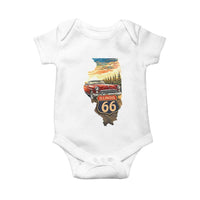 Route Highway 66 Illinois State Pride Baby Onesie Mother Road Travel Gift