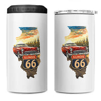 Route Highway 66 Illinois State Pride 4 in 1 Can Cooler Tumbler Mother Road Travel Gift