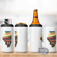 Route Highway 66 Illinois State Pride 4 in 1 Can Cooler Tumbler Mother Road Travel Gift